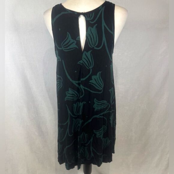 Ann Taylor Loft black and dark green buttercup floral swing dress size small - Picture 4 of 7